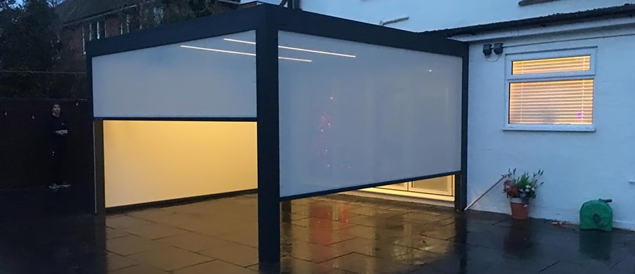 Black B 200 XL Pergola at Night