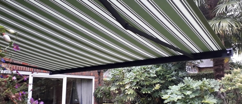 Green Striped Awning