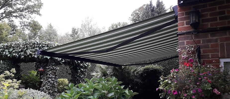 Green Striped Awning Side