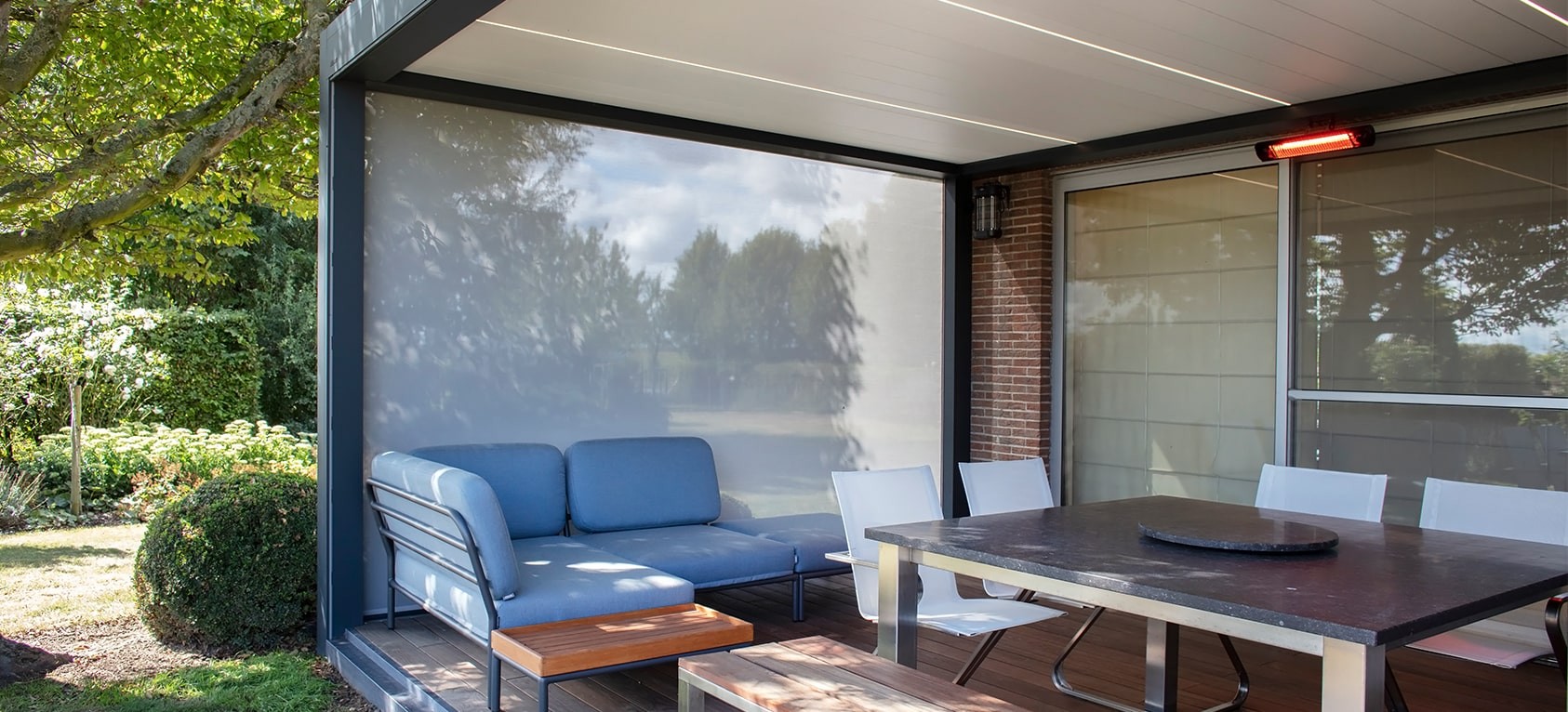 Louvred Roof Pergola in Garden