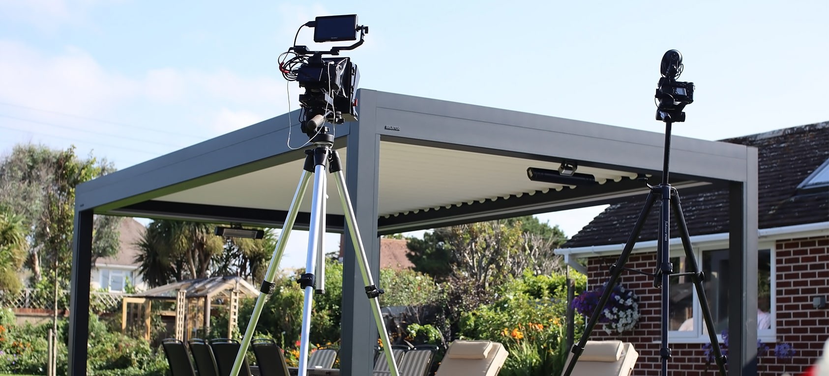 Cameras set up for Pergola Video