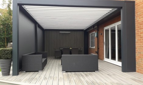 Pergola on Wooden Patio