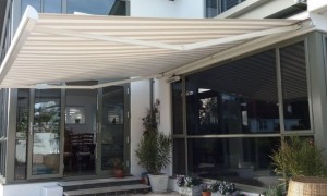 Retractable garden awning