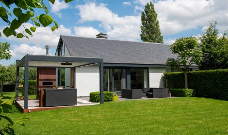 Modern pergola installed within Dorset