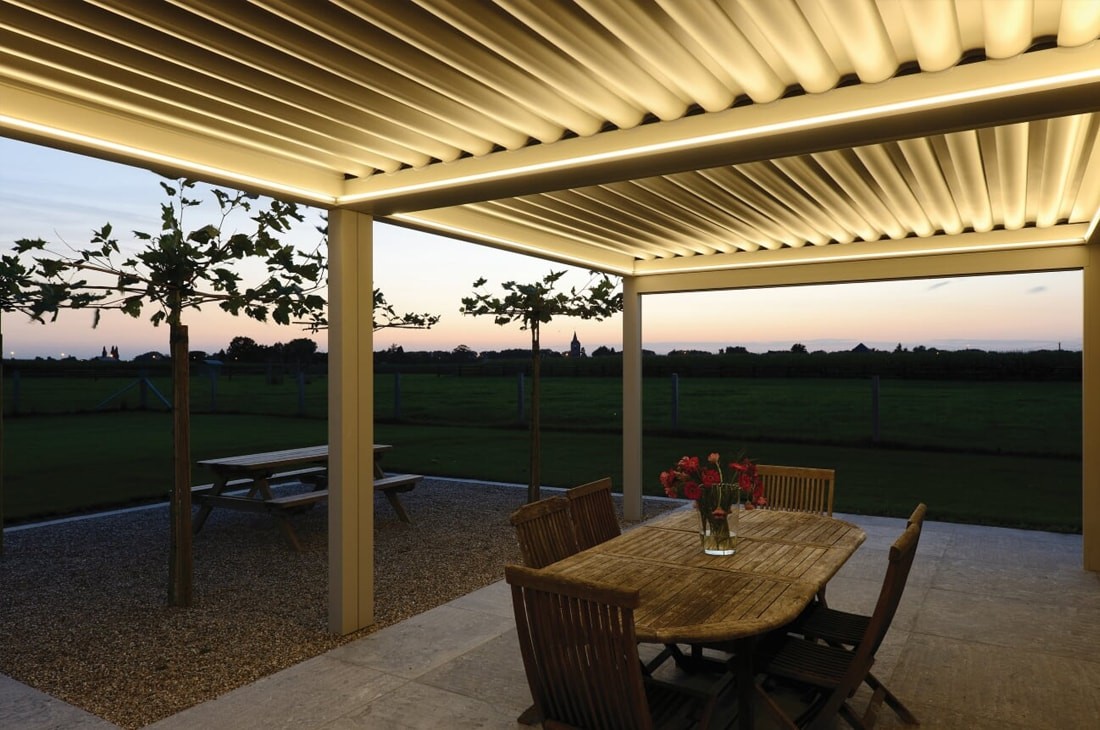 Bioclimatic pergolas UK - lighting systems